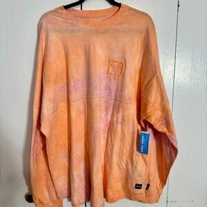 NWT. Disney Parks Peach Pink Tie Dyed Lightweight Spirit Jersey Adult XXL.